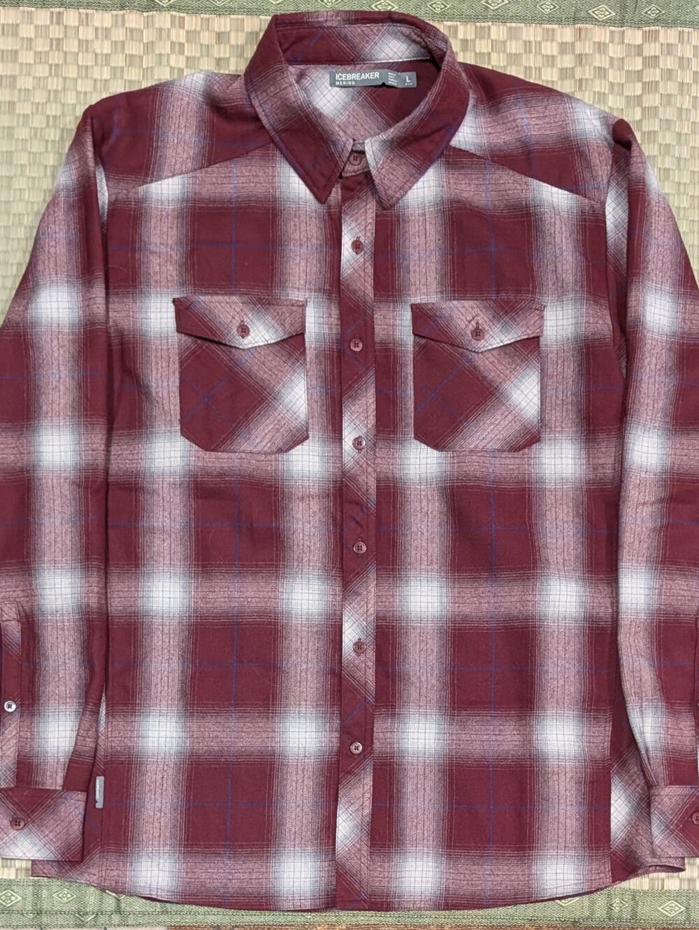 Icebreaker Lodge 100% Merino Wool Plaid Flannel Men's Size Large